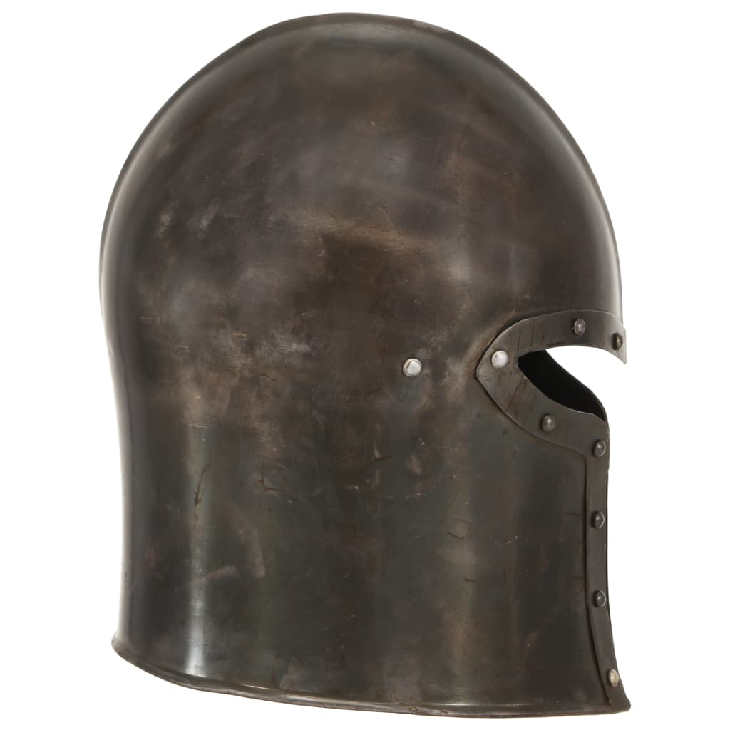 Ridderhelm middeleeuws replica LARP staal zilverkleurig