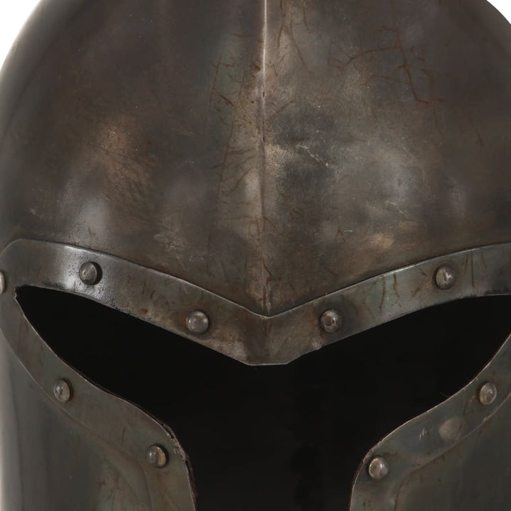 Ridderhelm middeleeuws replica LARP staal zilverkleurig