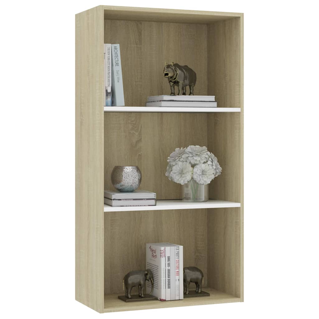 Boekenkast 3 planken 60x30x114 cm hout met sonoma eikenkleur