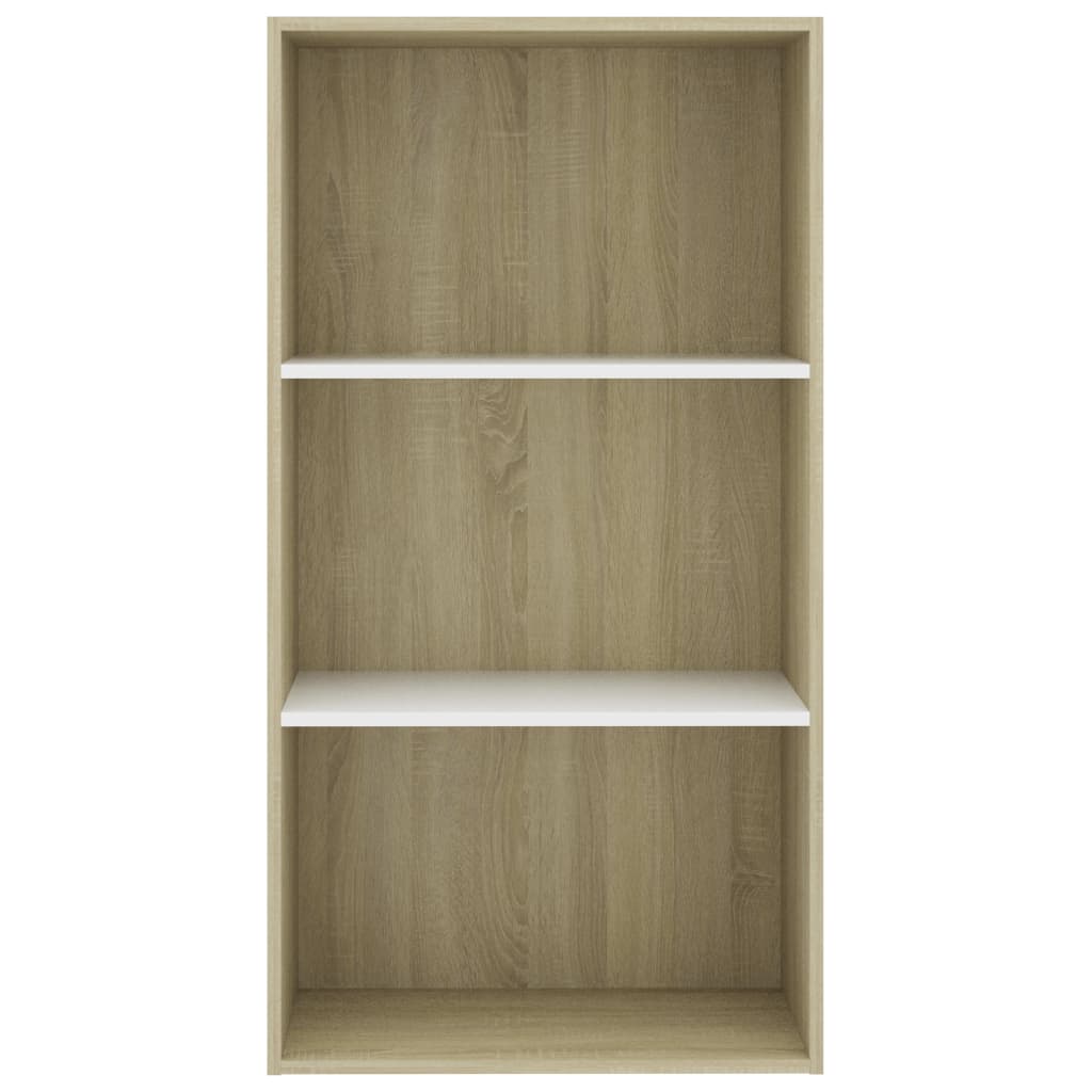 Boekenkast 3 schappen 60x30x114 cm hout wit sonoma eikenkleur