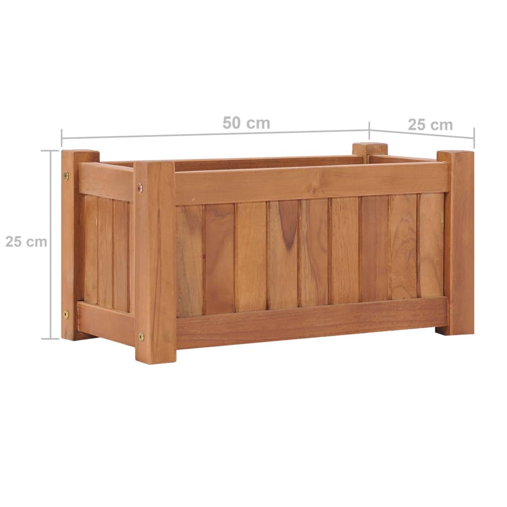 Plantenbak verhoogd 50x25x25 cm massief teakhout