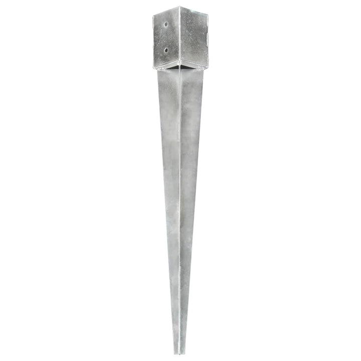 Grondpinnen 6 st 12x12x89 cm gegalvaniseerd staal zilverkleurig