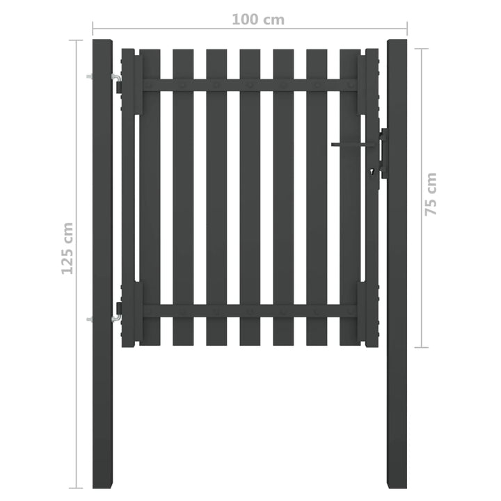 Poort 1x1,25 m staal antraciet