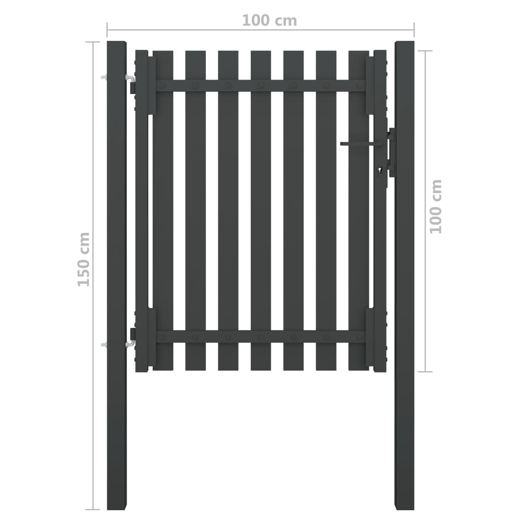 Poort 1x1,5 m staal antraciet