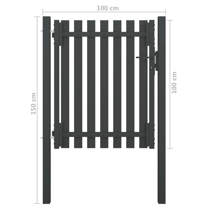 Poort 1x1,5 m staal antraciet