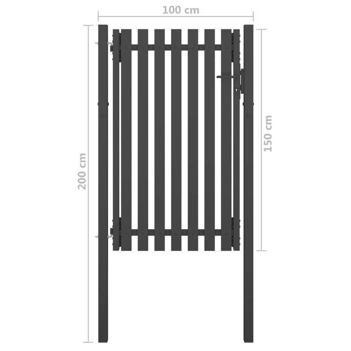 Poort 1x2 m staal antraciet