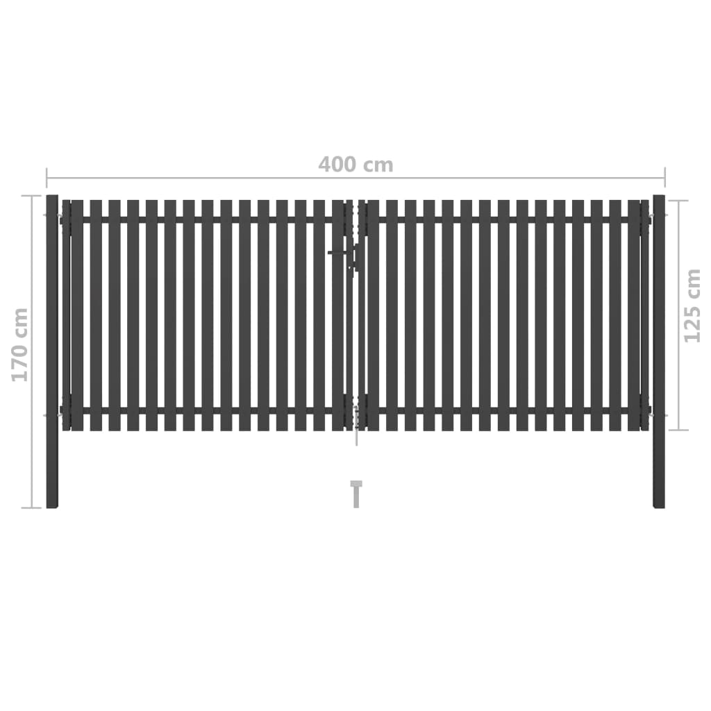 Poort 4x1,7 m staal antraciet