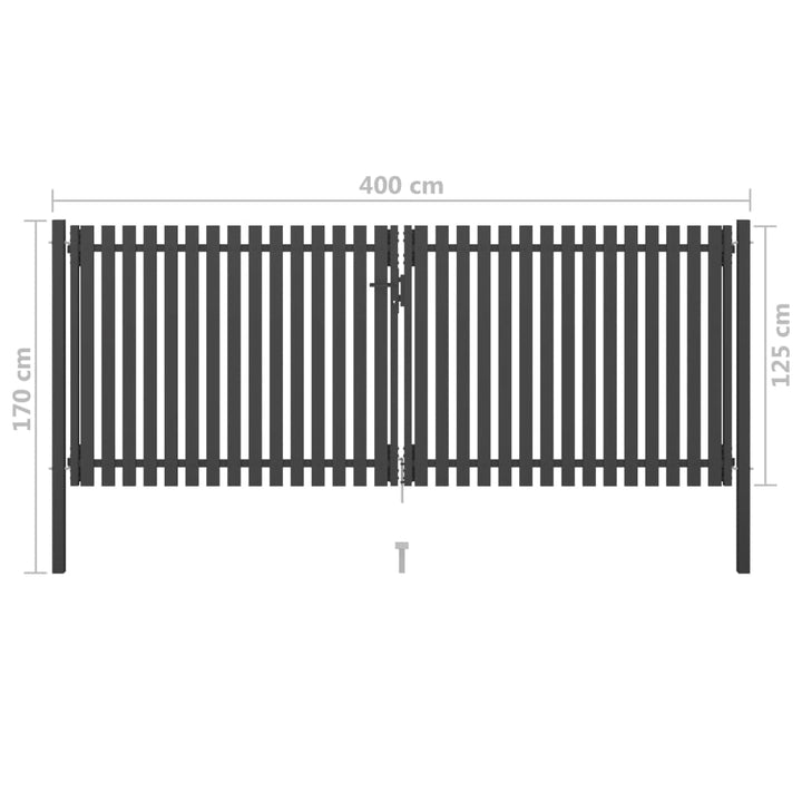 Poort 4x1,7 m staal antraciet