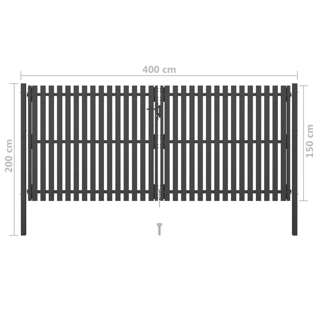 Poort 4x2 m staal antraciet