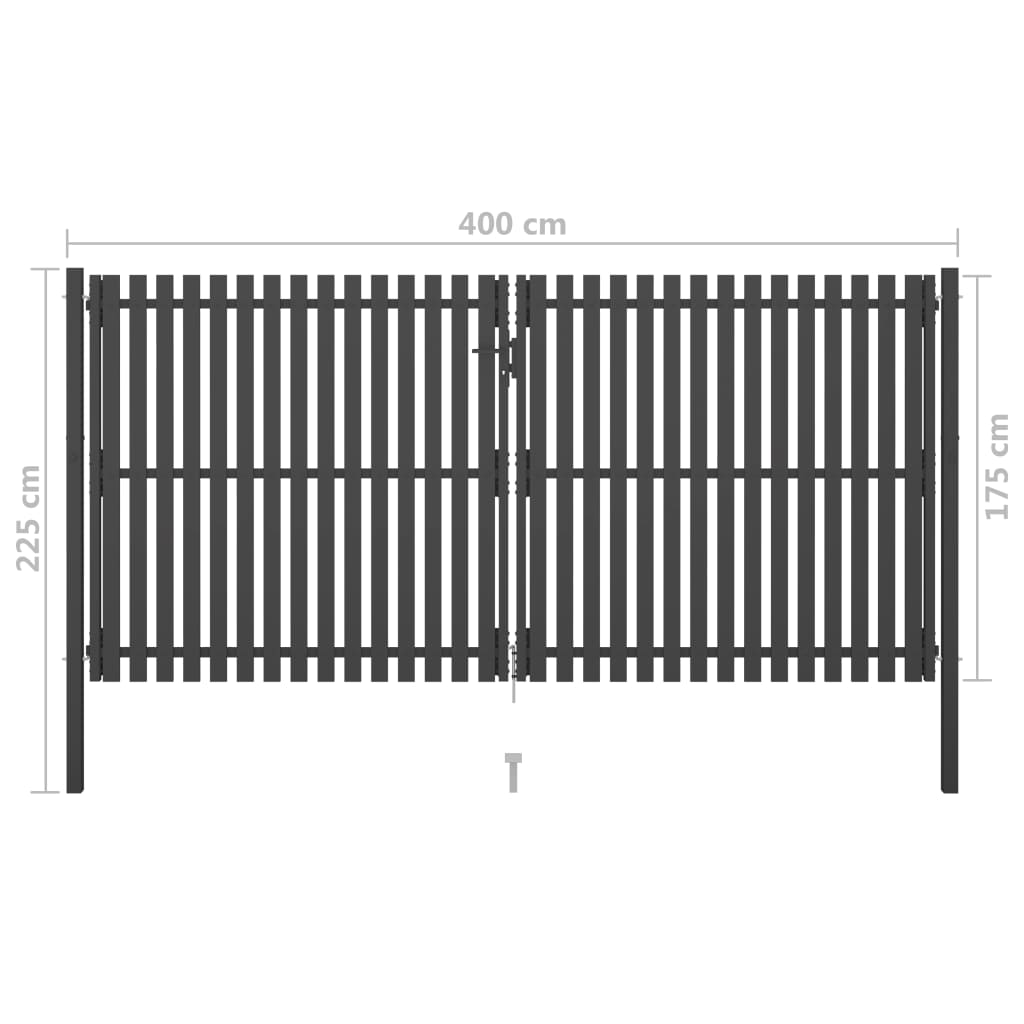 Poort 4x2,25 m staal antraciet