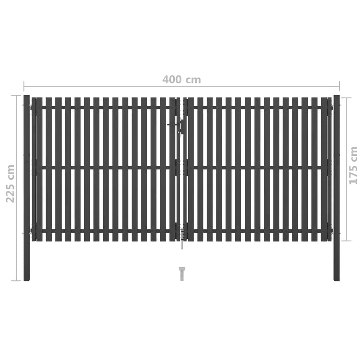 Poort 4x2,25 m staal antraciet