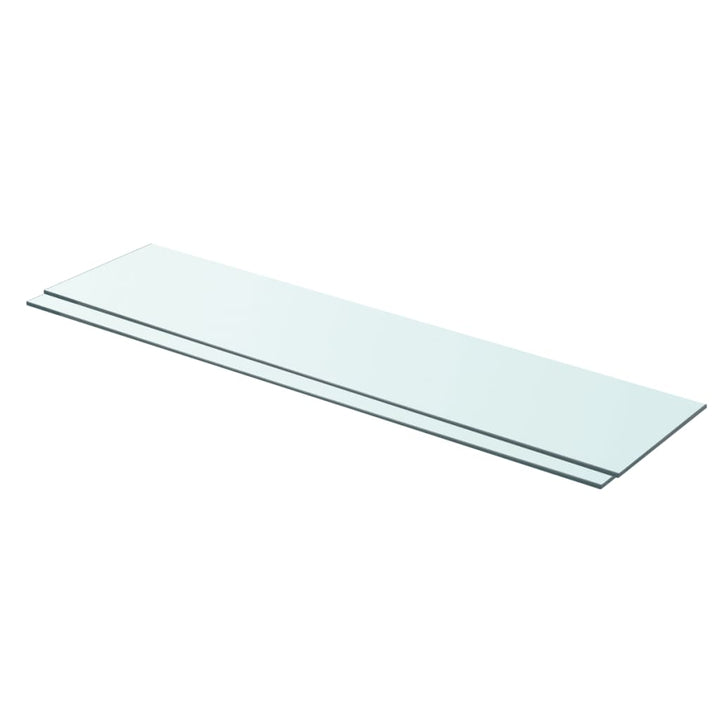 Schappen 2 st 90x20 cm glas transparant