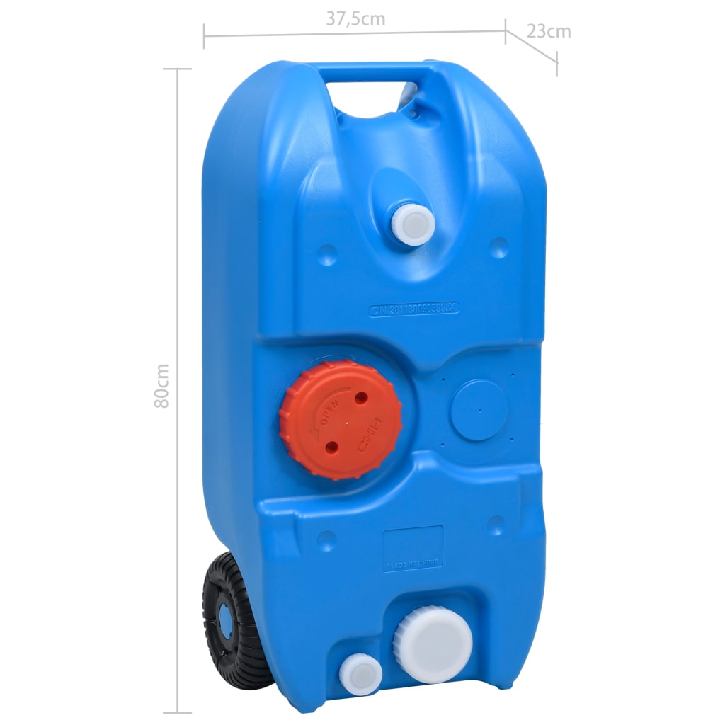 Watertank op wielen 40 L blauw