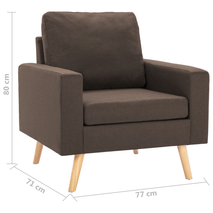 Fauteuil stof bruin