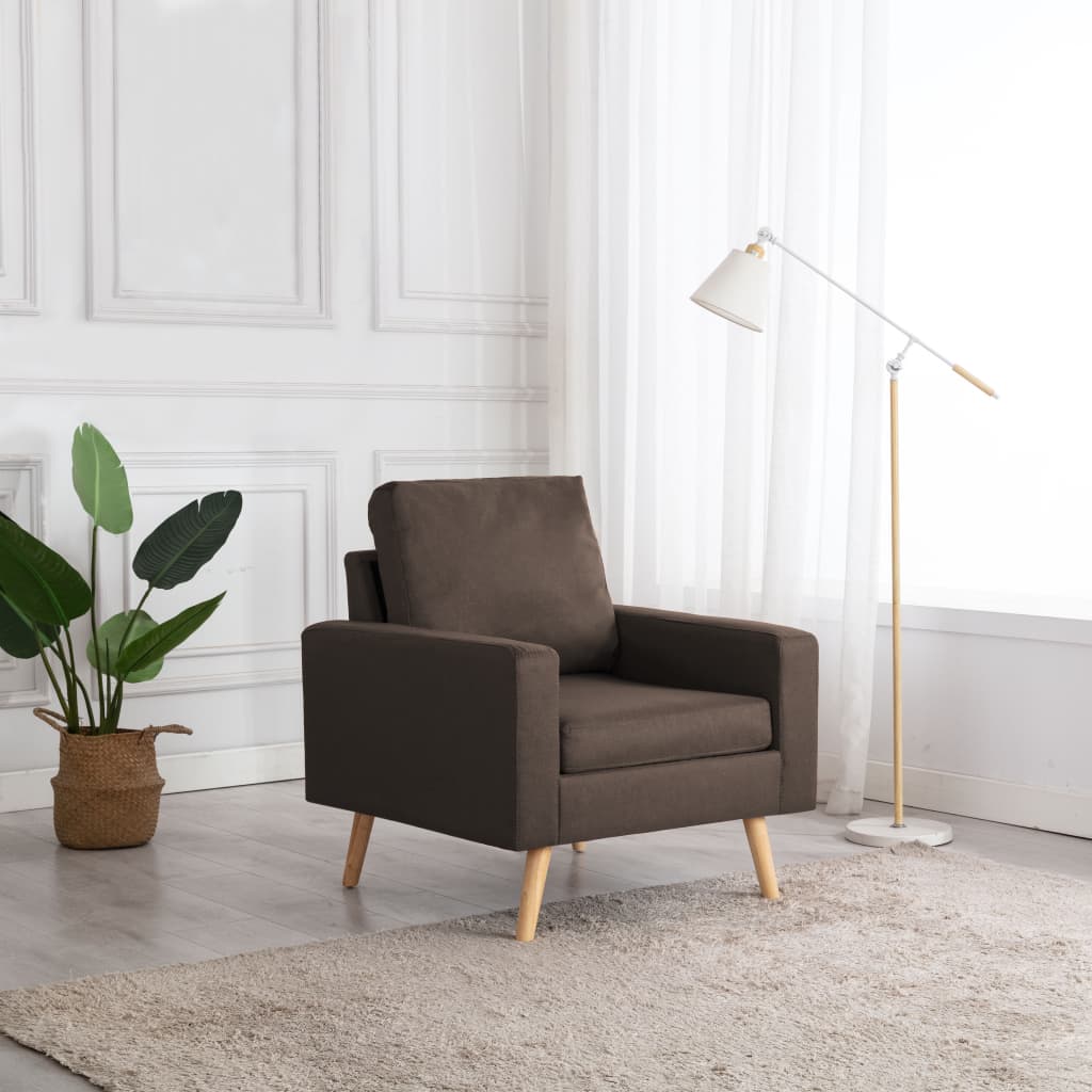 Fauteuil stof bruin