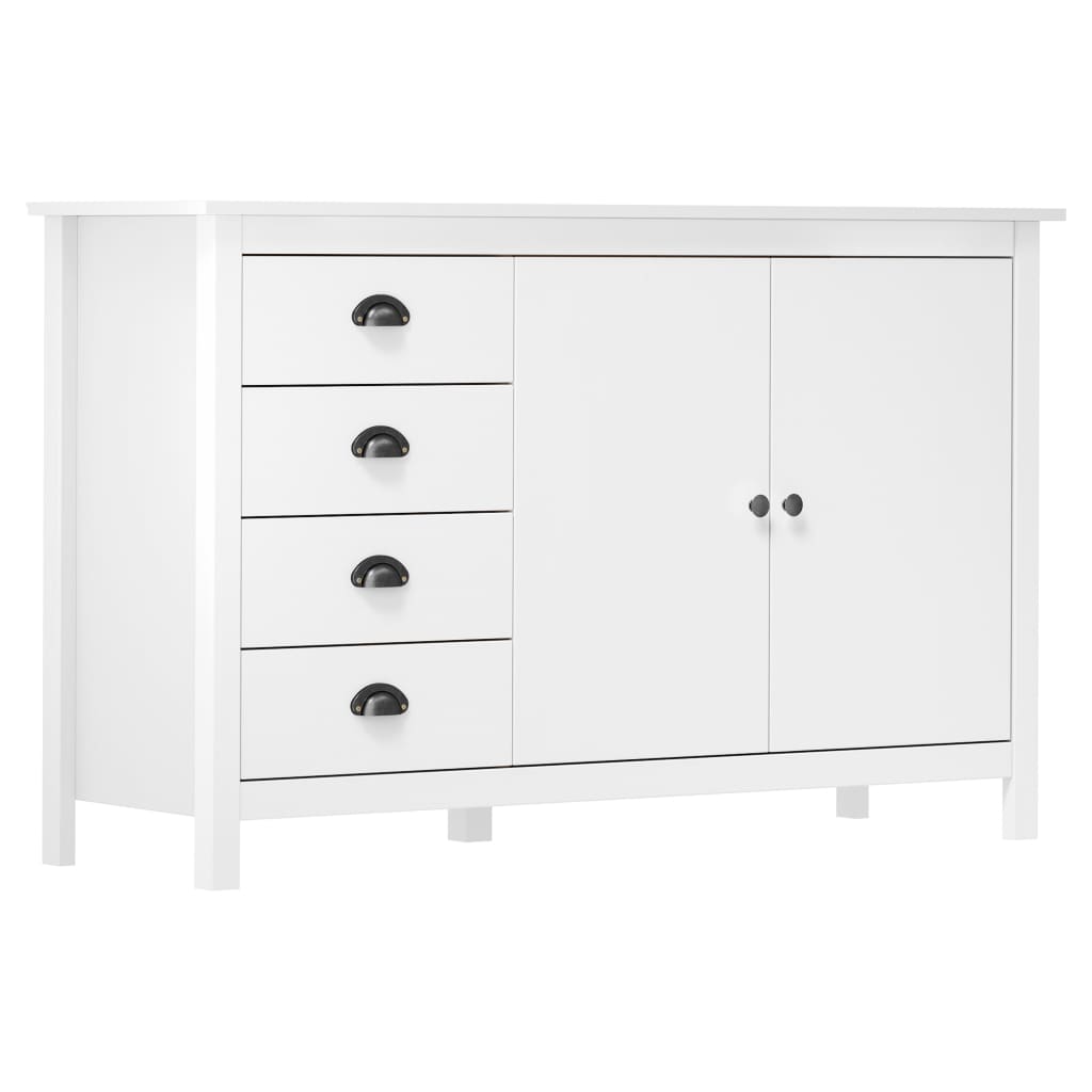 Dressoir Hill 79x40x80 cm massief groenhout wit