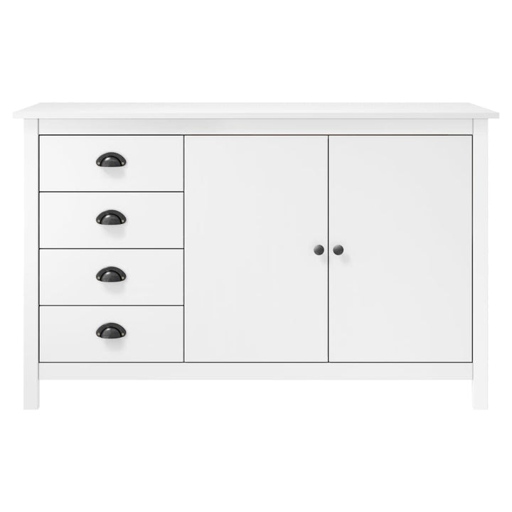 Dressoir Hill 79x40x80 cm massief groenhout wit