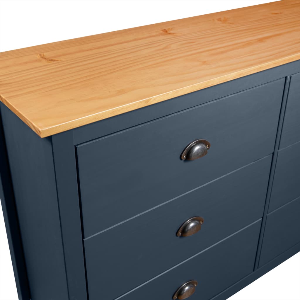 Dressoir Hill 125x40x80 cm massief groenenhout grijs