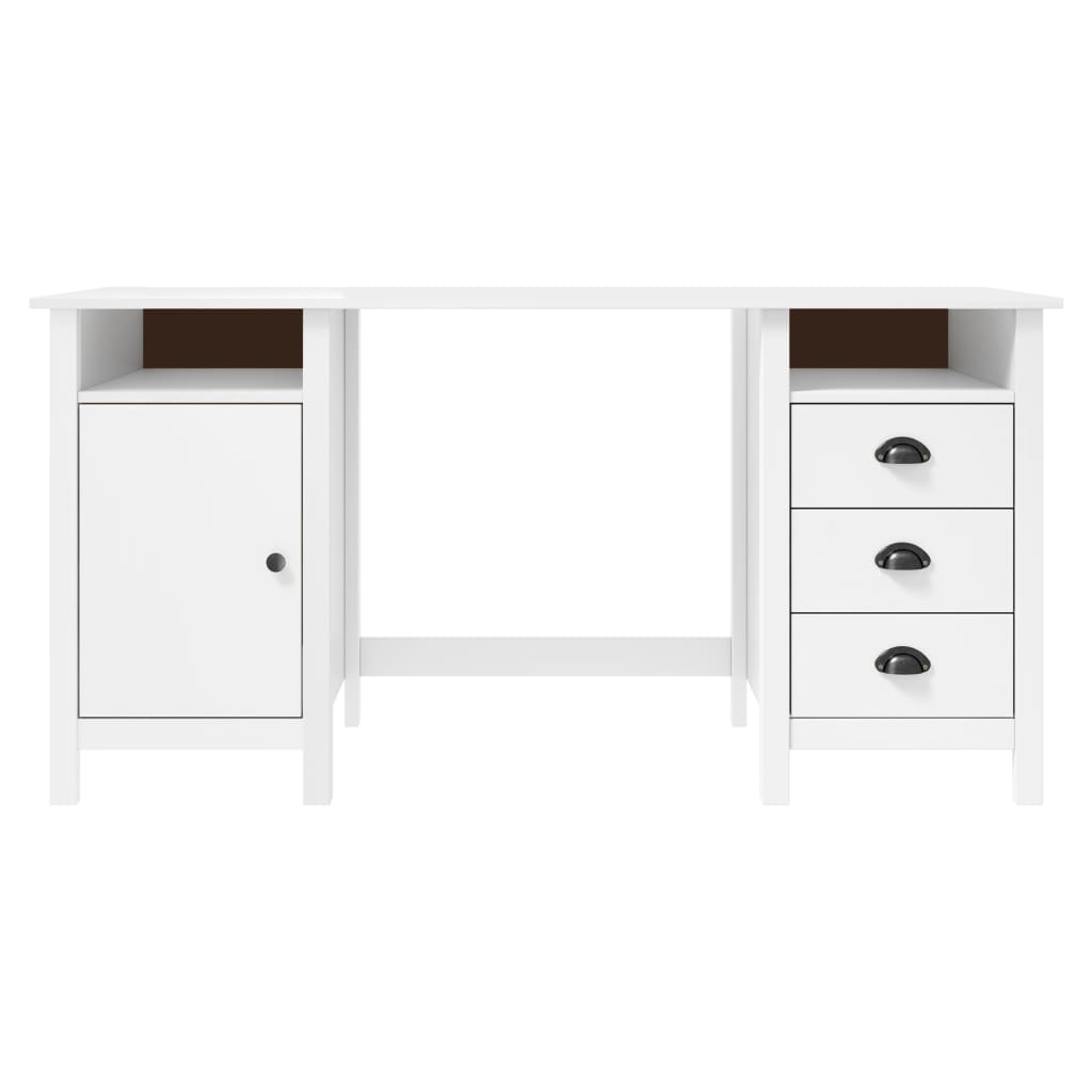 Bureau Hill 150x50x74 cm massief grenenhout wit