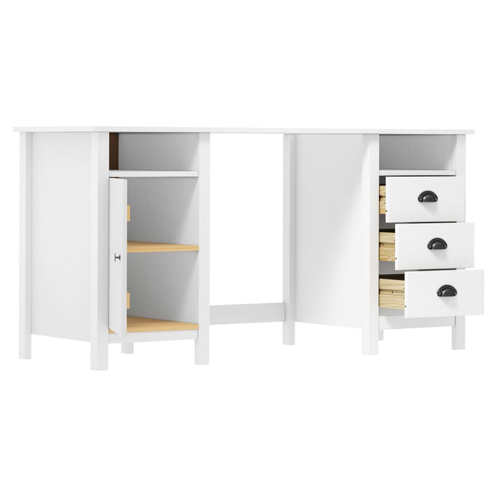 Bureau Hill 150x50x74 cm massief grenenhout wit