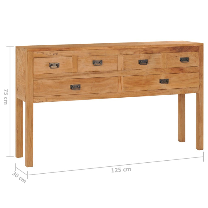 Dressoir 125x30x75 cm massief teakhout