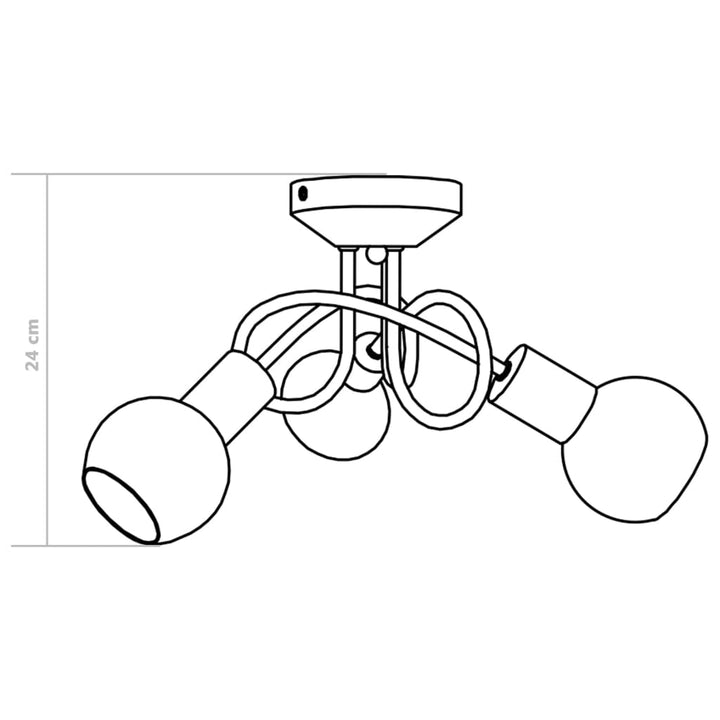 Plafondlamp met keramieken bolvormige kappen voor 3xE14 wit