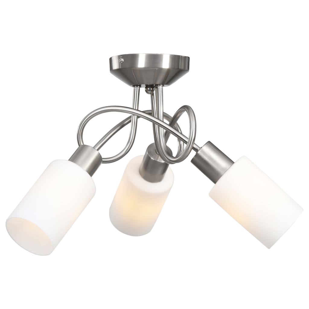 Plafondlamp met keramische cilindervormige kappen 3xE14 wit