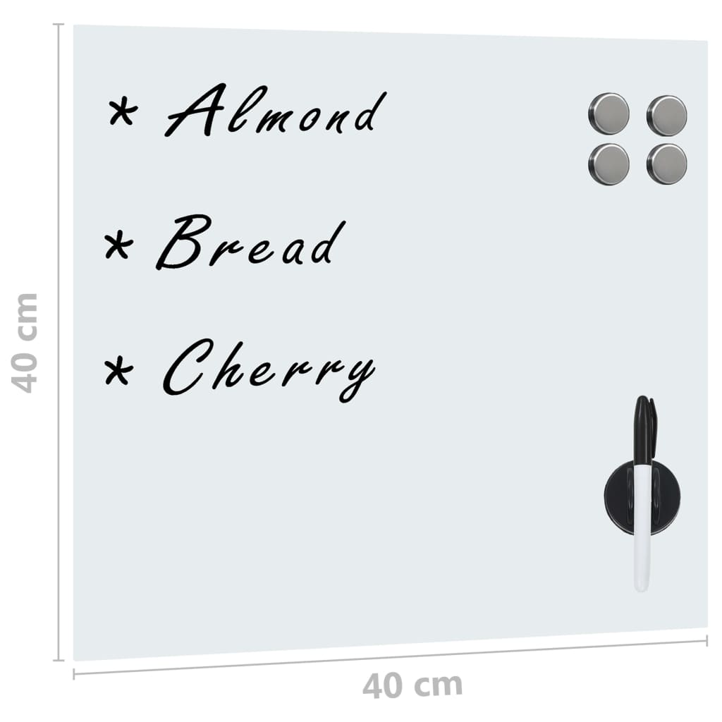 Magneetbord voor aan de toverstaf 40x40 cm glas