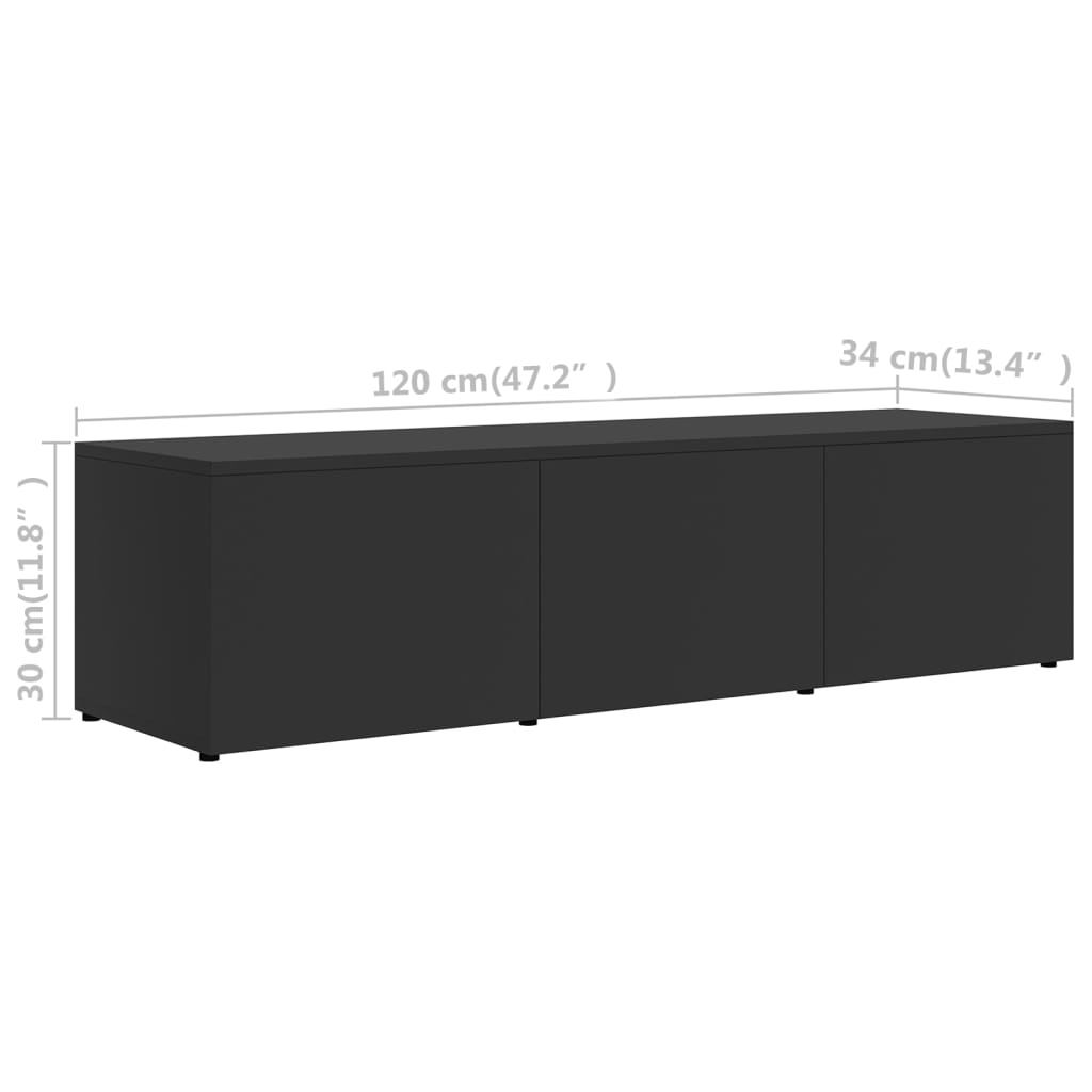 Tv-meubel 120x34x30 cm bewerkt hout grijs