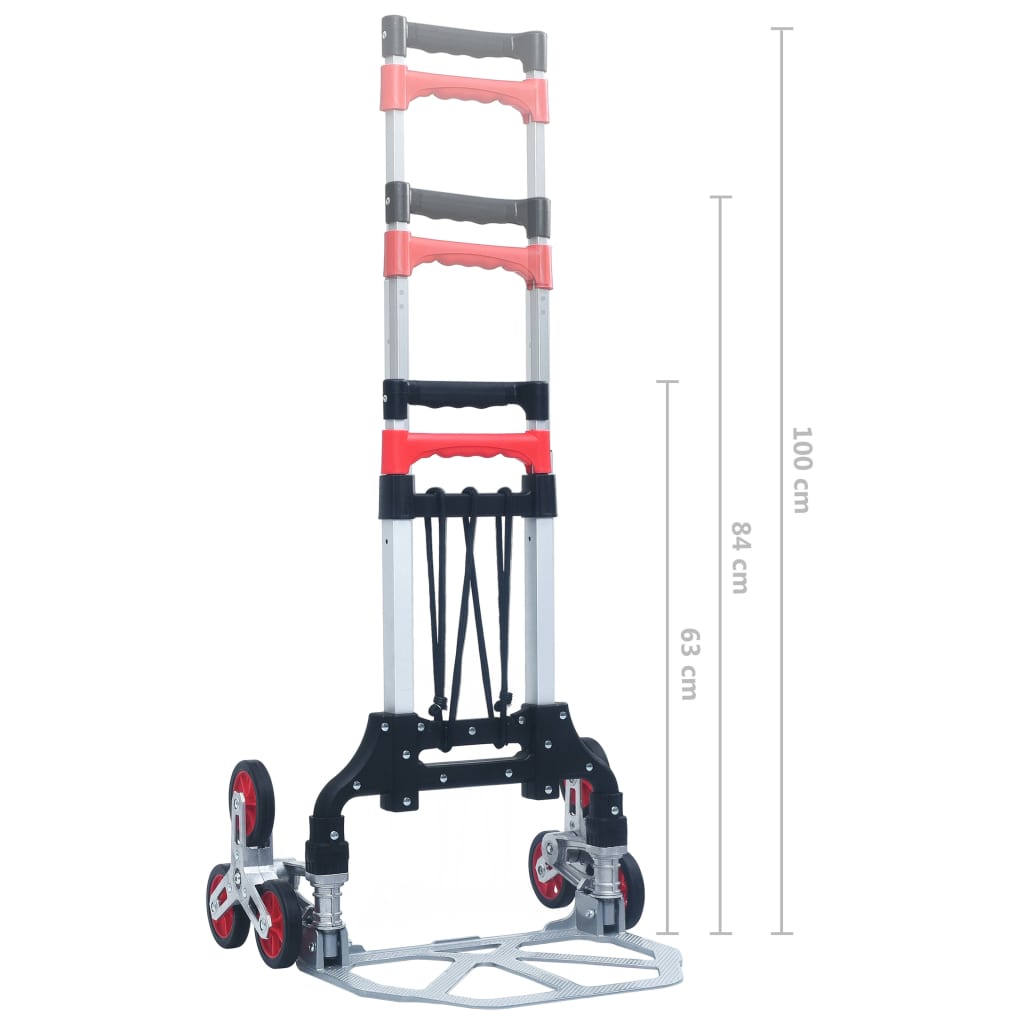 Traptrolley inklapbaar 70 kg aluminium zilverkleurig