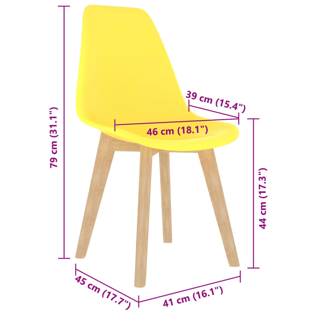 Eetkamerstoelen 6 st kunststof geel