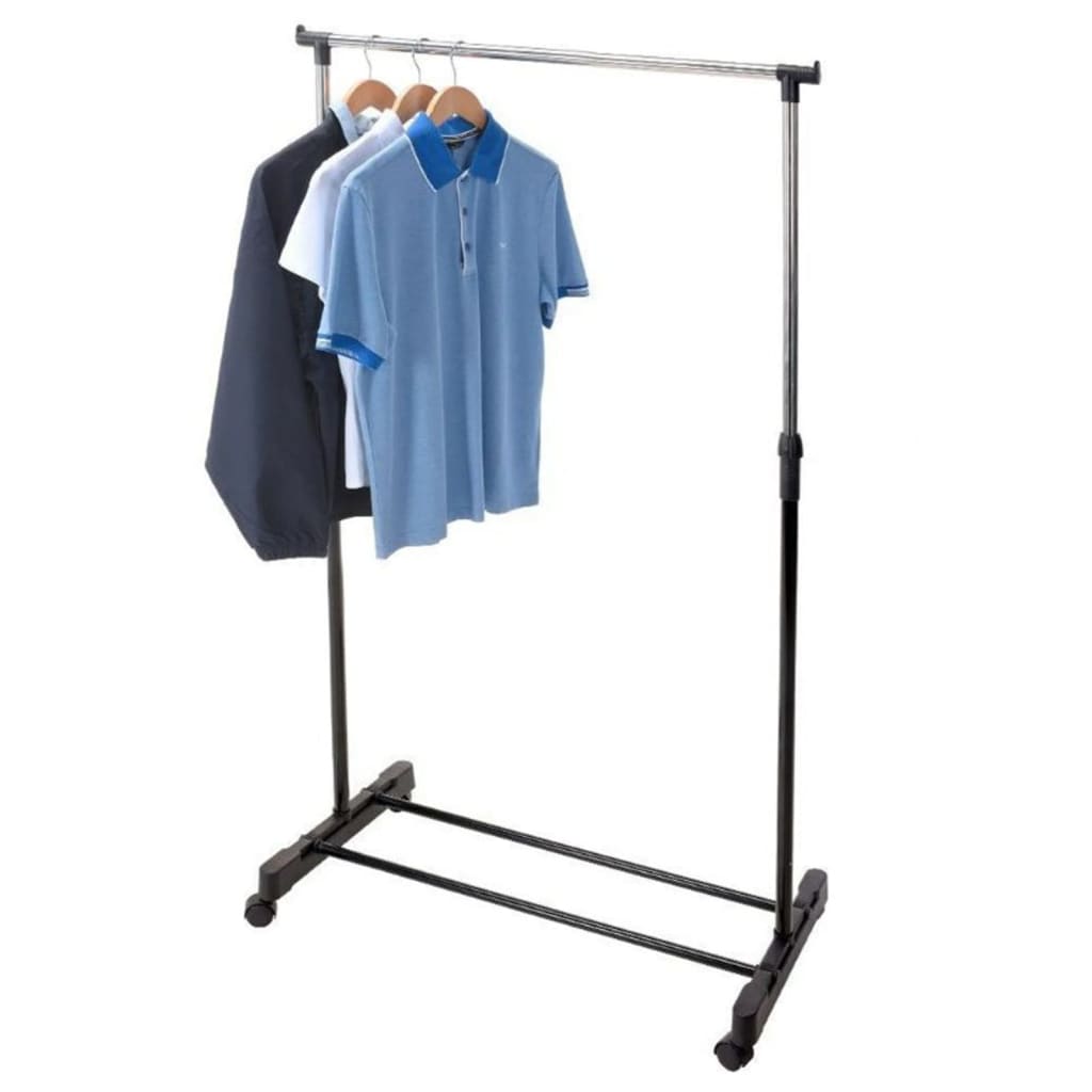 Storage solutions Kledingrek met wielen enkele stang 80x42x(90-165) cm