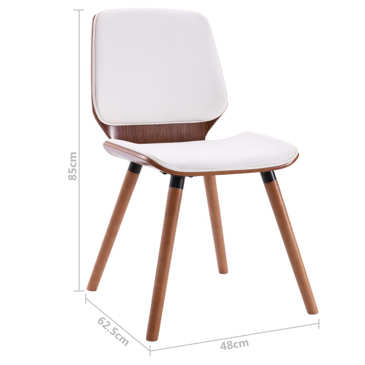 Eetkamerstoelen 6 st kunstleer wit