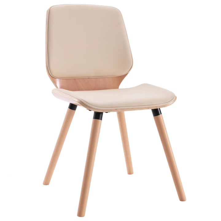 Eetkamerstoelen 4 st kunstleer crèmekleurig