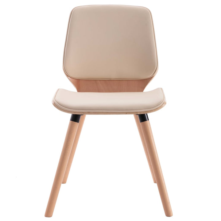 Eetkamerstoelen 4 st kunstleer crèmekleurig