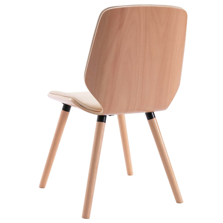 Eetkamerstoelen 4 st kunstleer crèmekleurig