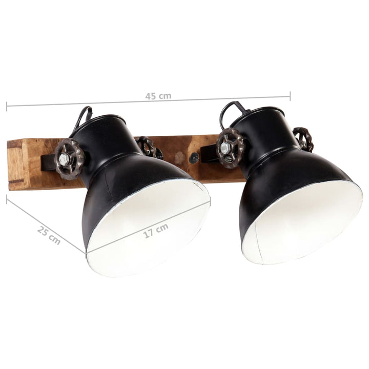 Wandlamp industrieel E27 45x25 cm zwart