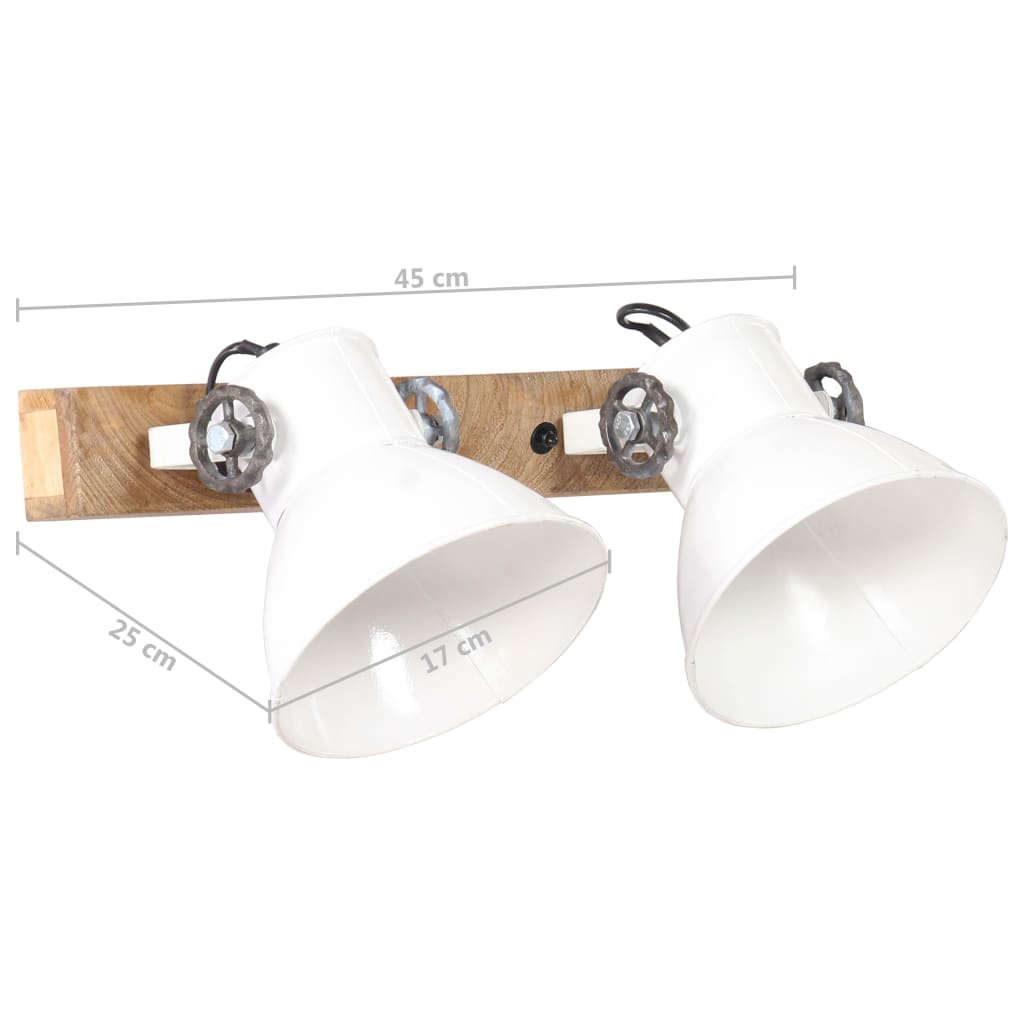 Wandlamp industrieel E27 45x25 cm wit