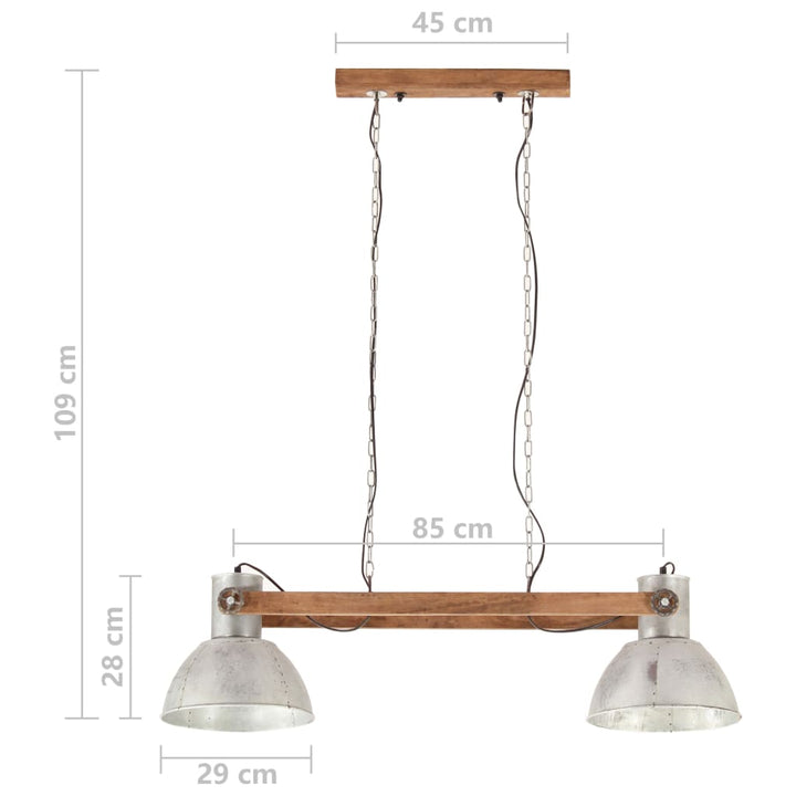 Hanglamp industrieel 25 W E27 109 cm zilverkleurig