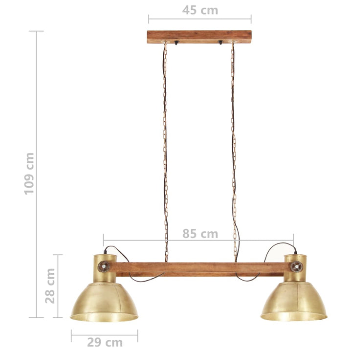 Hanglamp industrieel 25 W E27 109 cm messingkleurig