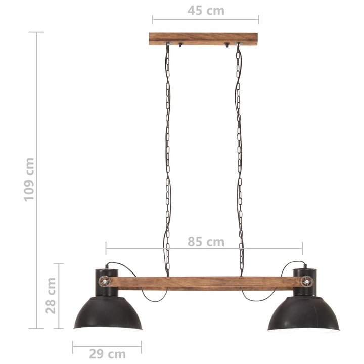 Hanglamp industrieel 25 W E27 109 cm zwart