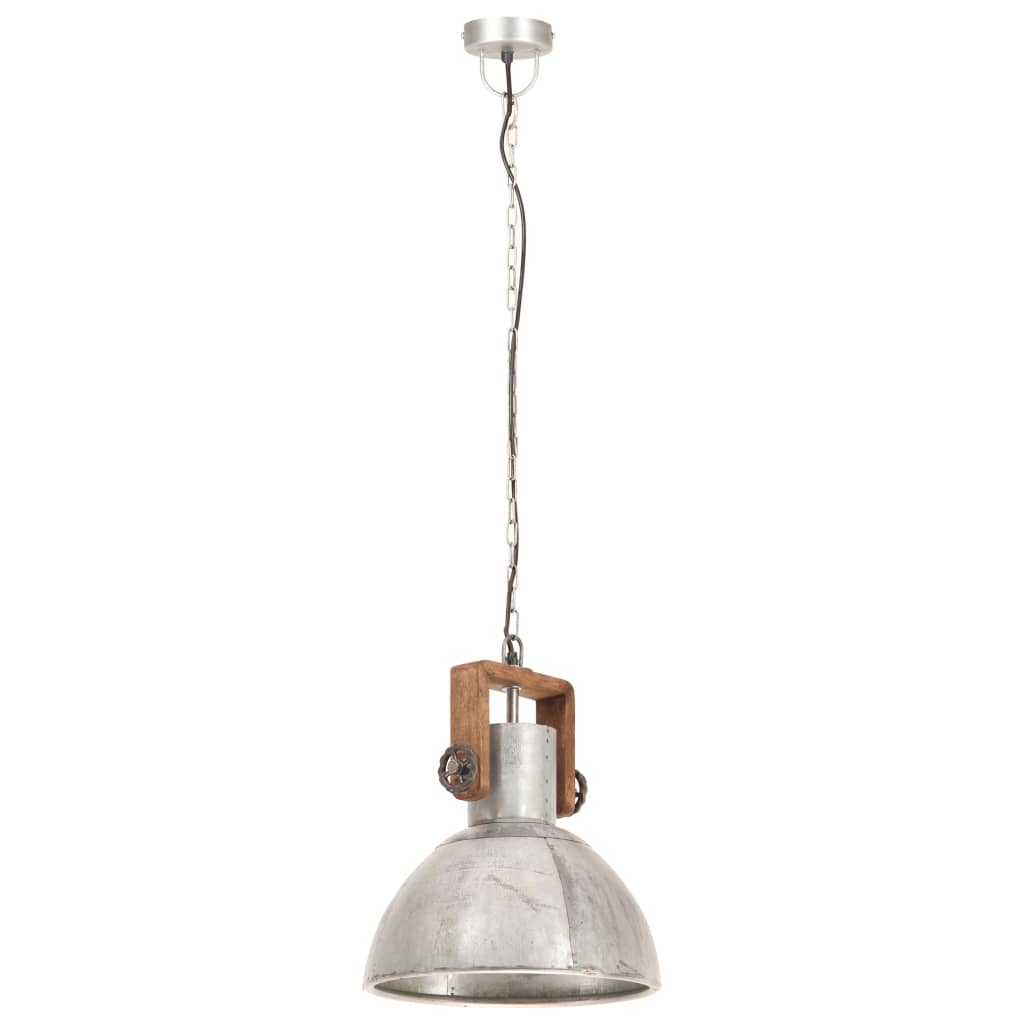 Hanglamp industrieel rond 25 W E27 30 cm zilverkleurig