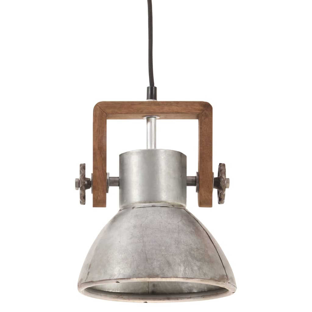 Hanglamp industrieel rond 25 W E27 19 cm zilverkleurig