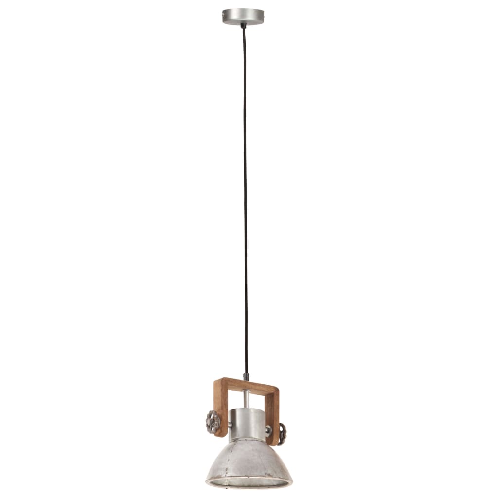 Hanglamp industrieel rond 25 W E27 19 cm zilverkleurig