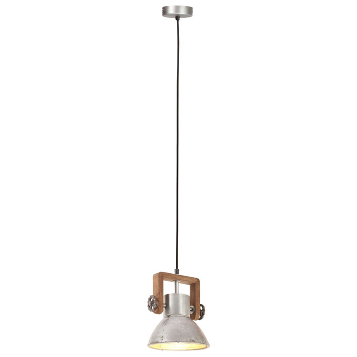 Hanglamp industrieel rond 25 W E27 19 cm zilverkleurig