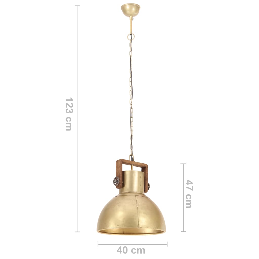 Hanglamp industrieel rond 25 W E27 40 cm messingkleurig