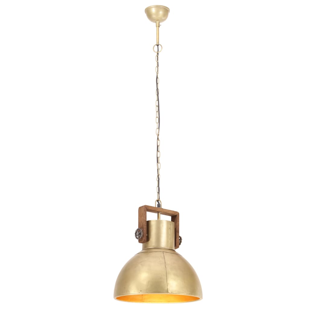 Hanglamp industrieel rond 25 W E27 40 cm messingkleurig