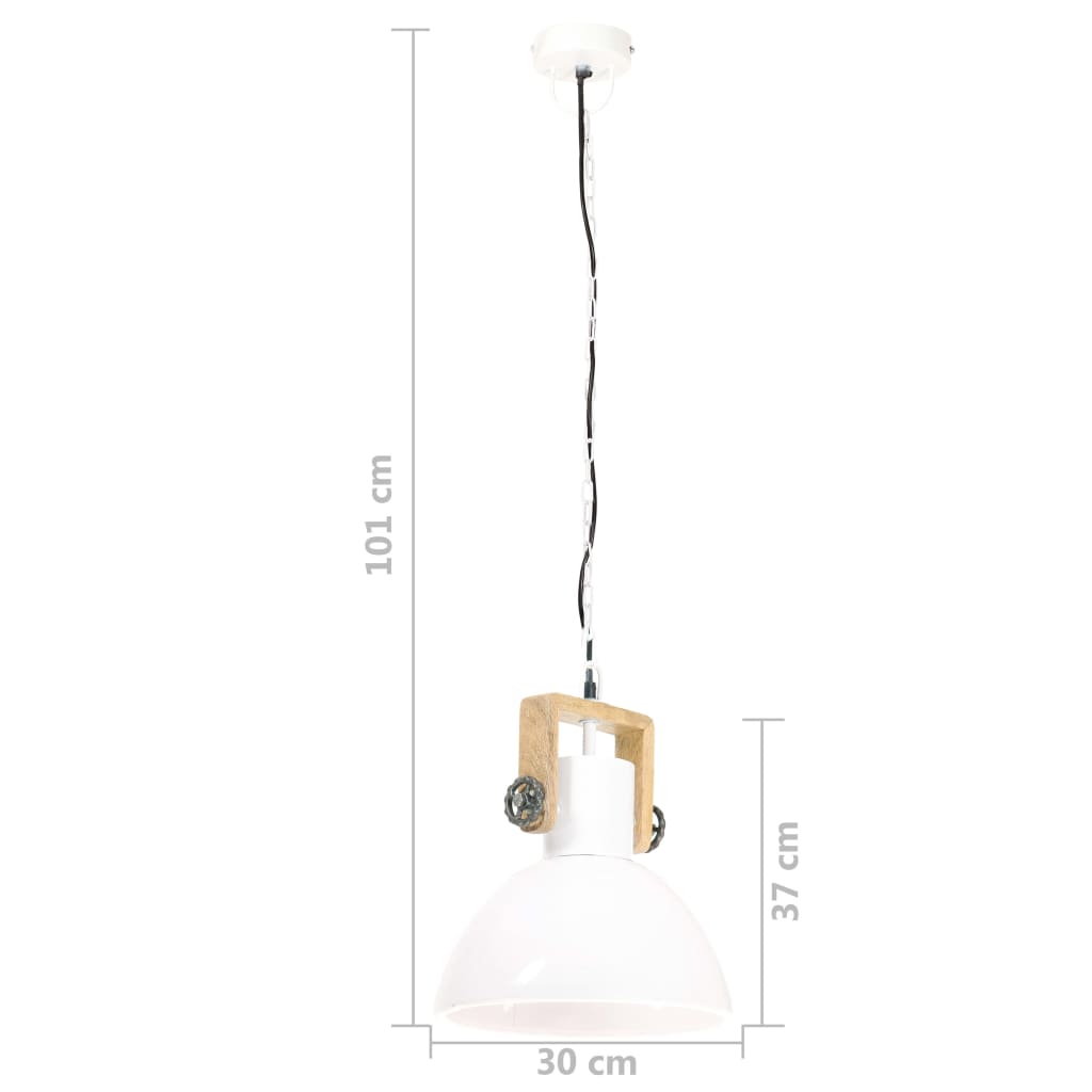 Hanglamp industrieel rond 25 W E27 30 cm wit