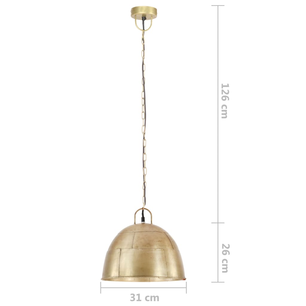 Hanglamp industrieel vintage rond 25 W E27 31 cm messingkleurig