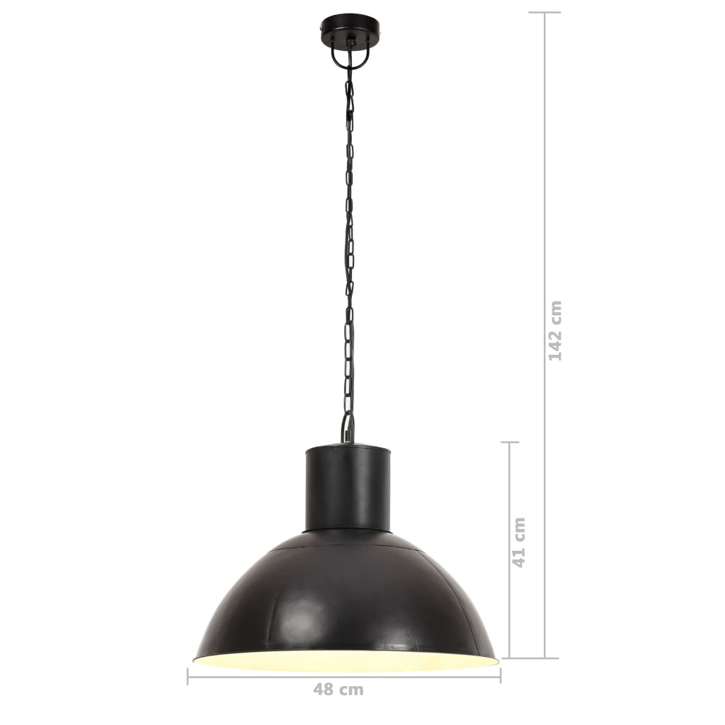 Hanglamp rond 25 W E27 48 cm zwart